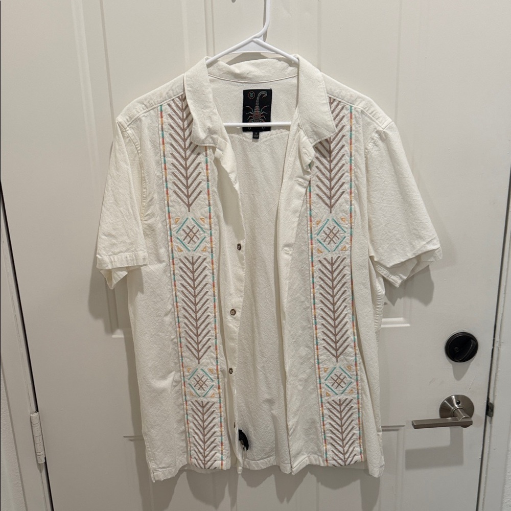White Short Sleeve camp collar Roark shirt